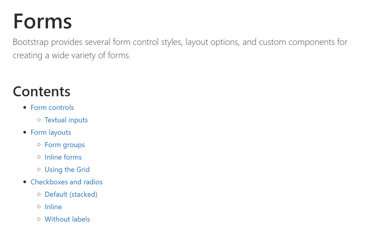  Handling of the label in in Bootstrap Forms:  main  documents