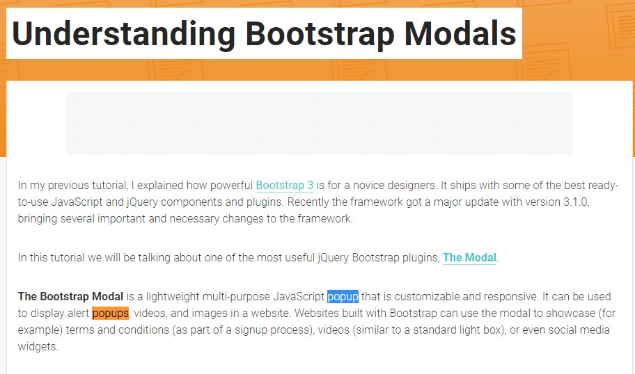  One more useful  content  relating to Bootstrap Modal Popup
