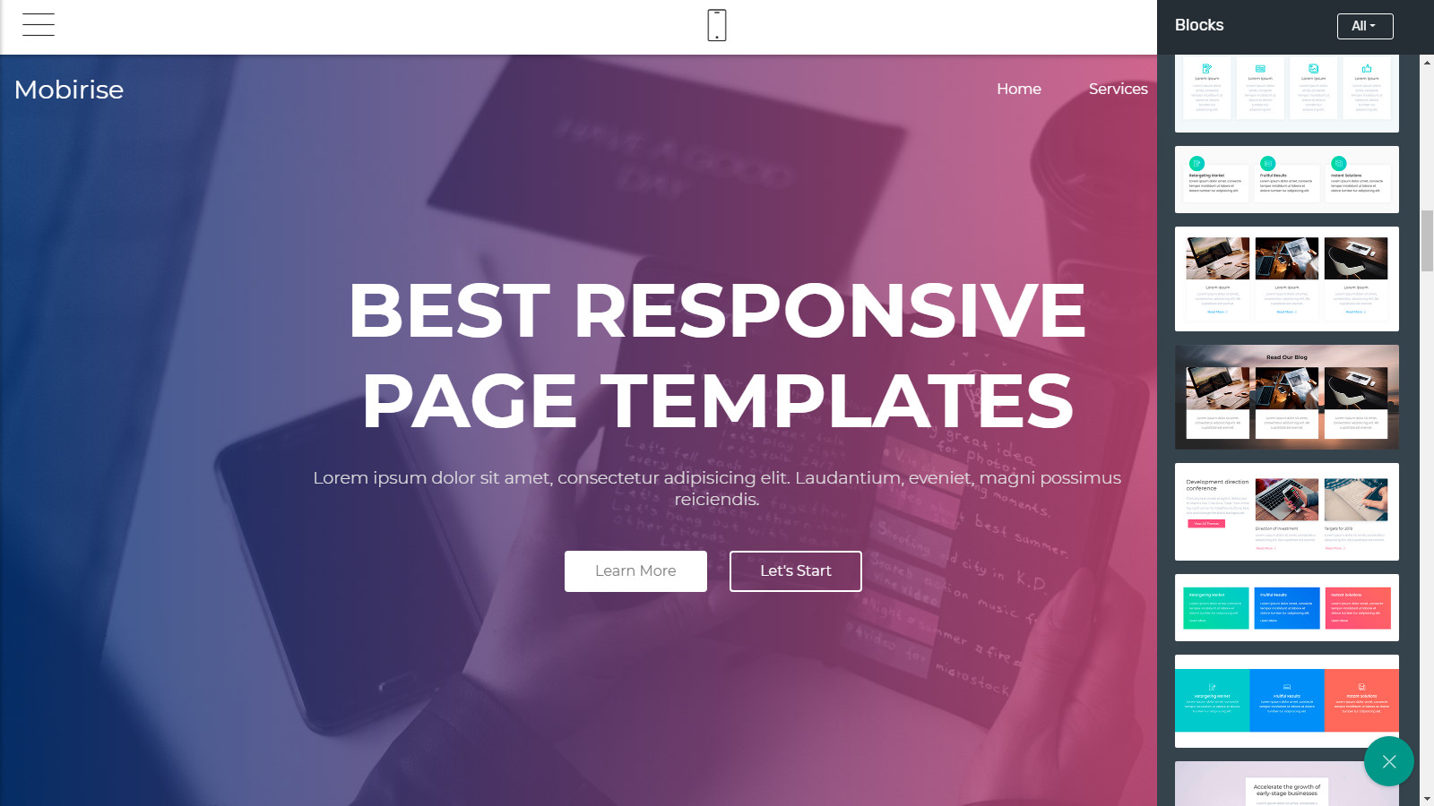 responsive page themes